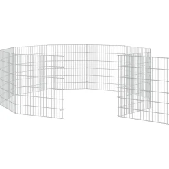 vidaXL Dierenverblijf 10 panelen 54x60 cm gegalvaniseerd ijzer