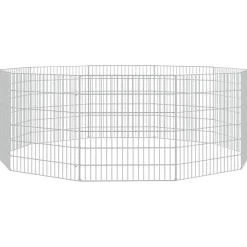 vidaXL Dierenverblijf 10 panelen 54x60 cm gegalvaniseerd ijzer