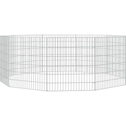 vidaXL Dierenverblijf 10 panelen 54x60 cm gegalvaniseerd ijzer