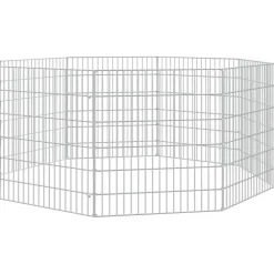 vidaXL Dierenverblijf 8 panelen 54x60 cm gegalvaniseerd ijzer