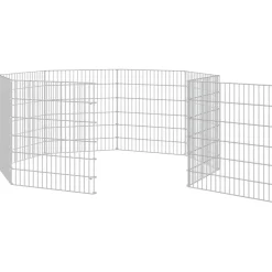 vidaXL Dierenverblijf 8 panelen 54x60 cm gegalvaniseerd ijzer