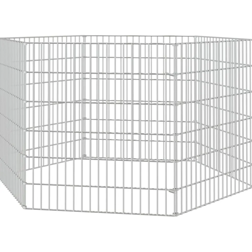 vidaXL Dierenverblijf 6 panelen 54x60 cm gegalvaniseerd ijzer