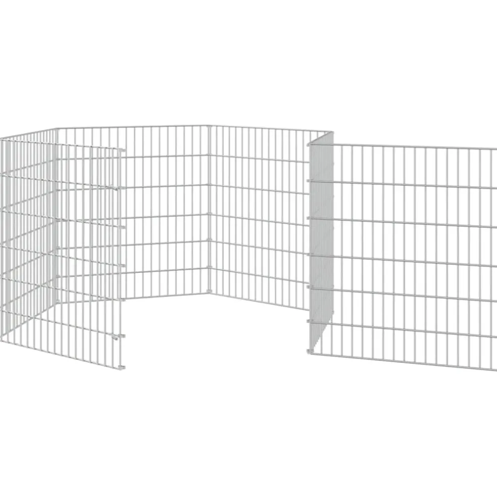 vidaXL Dierenverblijf 6 panelen 54x60 cm gegalvaniseerd ijzer