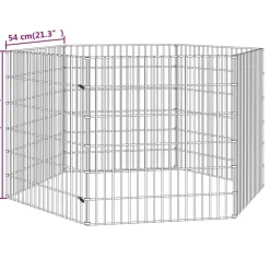 vidaXL Dierenverblijf 6 panelen 54x60 cm gegalvaniseerd ijzer