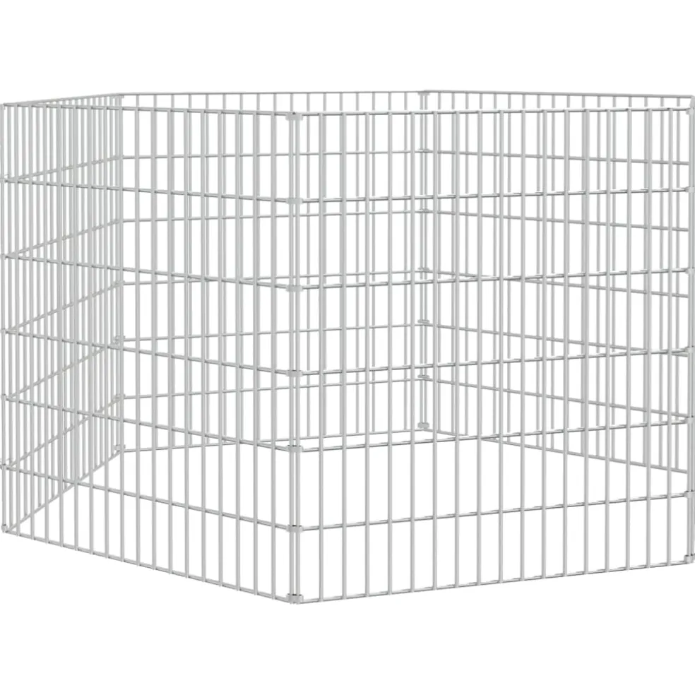 vidaXL Dierenverblijf 6 panelen 54x60 cm gegalvaniseerd ijzer