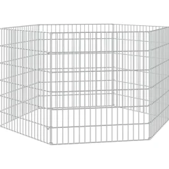 vidaXL Dierenverblijf 6 panelen 54x60 cm gegalvaniseerd ijzer