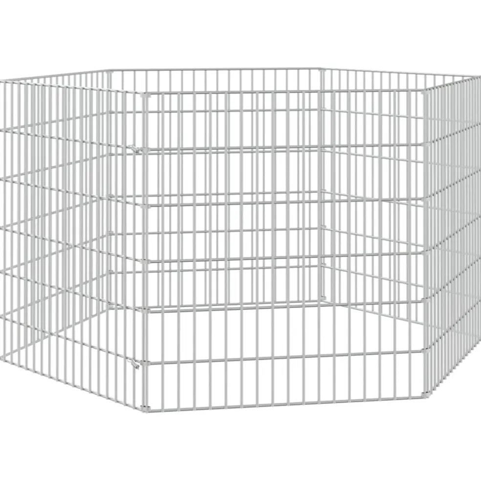 vidaXL Dierenverblijf 6 panelen 54x60 cm gegalvaniseerd ijzer