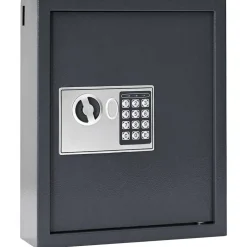 vidaXL Digitale kluis met slot Donkergrijs 30 x 10 x 36,5 cm Staal