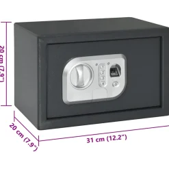 vidaXL Digitale kluis met slot Donkergrijs 31 x 20 x 20 cm Staal