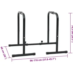 vidaXL Dip Bar Zwart 116 x 66 x 74,5 cm Gepoedercoat staal
