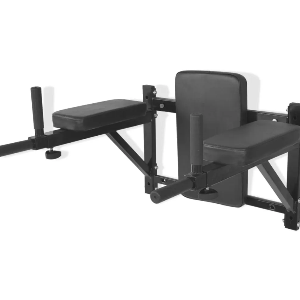 vidaXL Dipstation fitnessapparaat wandgemonteerd zwart