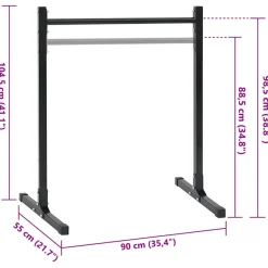 vidaXL Dip station 2 st Zwart 55 x 90 x 104.5 cm Gepoedercoat staal