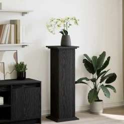 vidaXL Displaystand Zwart Eiken 31 x 30 x 90 cm Bewerkt hout