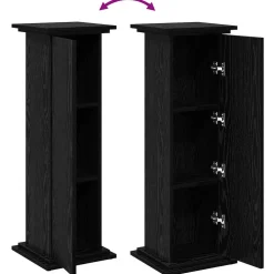 vidaXL Displaystand Zwart Eiken 31 x 30 x 90 cm Bewerkt hout