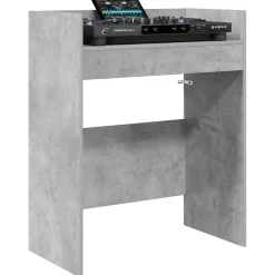 vidaXL DJ Tafel Betongrijs 102 x 45 x 102 cm Bewerkt hout