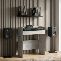 vidaXL DJ Tafel Betongrijs 102 x 45 x 102 cm Bewerkt hout