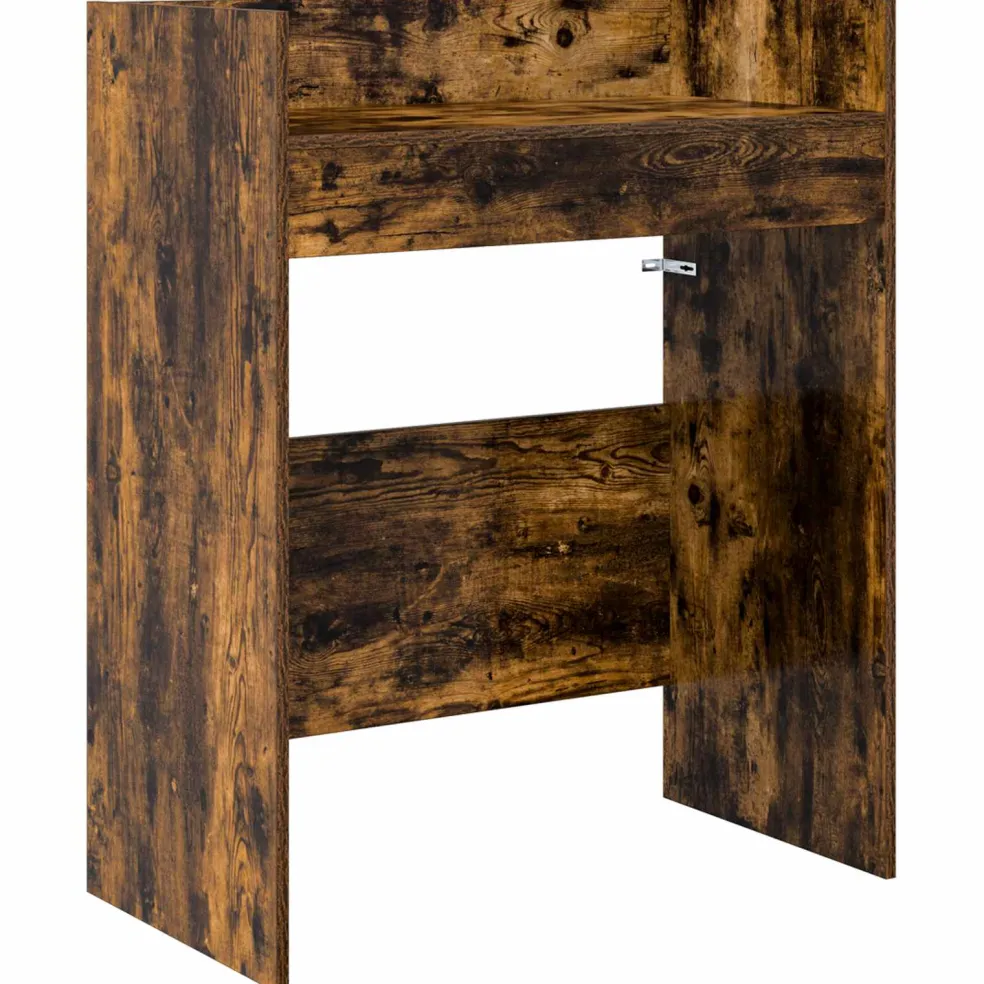 vidaXL DJ Tafel Gerookt eiken 102 x 45 x 102 cm Bewerkt hout