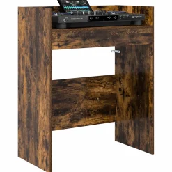 vidaXL DJ Tafel Gerookt eiken 102 x 45 x 102 cm Bewerkt hout