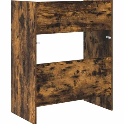 vidaXL DJ Tafel Gerookt eiken 102 x 45 x 102 cm Bewerkt hout
