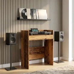 vidaXL DJ Tafel Oud hout 102 x 45 x 102 cm Bewerkt hout