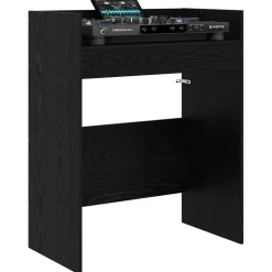 vidaXL DJ Tafel Zwart eiken 102 x 45 x 102 cm Bewerkt hout