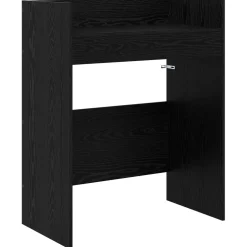 vidaXL DJ Tafel Zwart eiken 102 x 45 x 102 cm Bewerkt hout