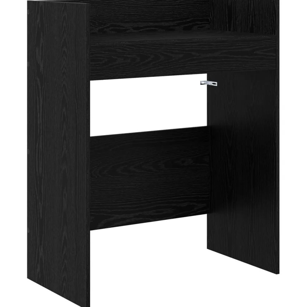 vidaXL DJ Tafel Zwart eiken 102 x 45 x 102 cm Bewerkt hout
