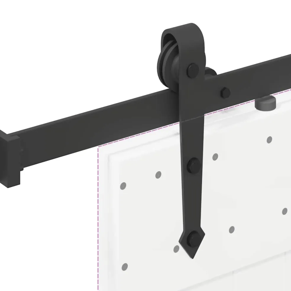 vidaXL Doos met onderdelen voor schuifdeur 152,5 cm staal zwart