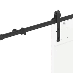 vidaXL Doos met onderdelen voor schuifdeur 183 cm staal zwart