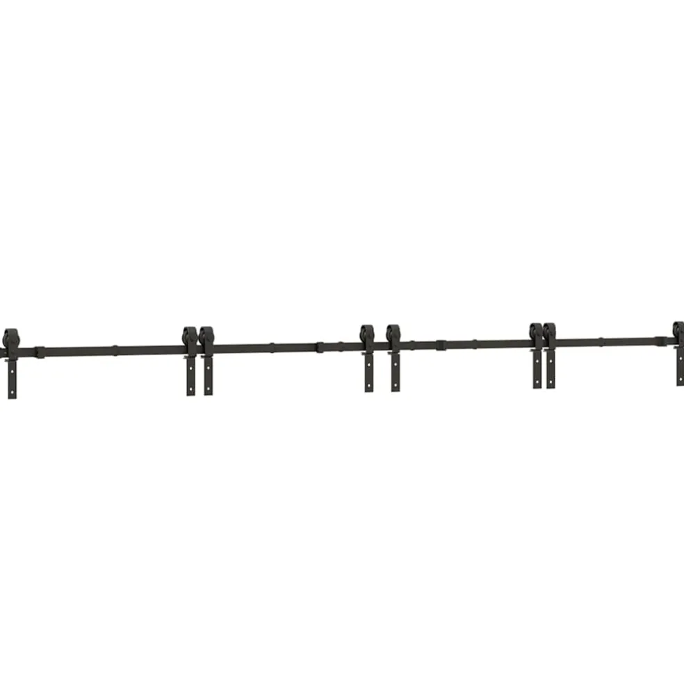 vidaXL Doos met onderdelen voor schuifdeur 366 cm staal zwart