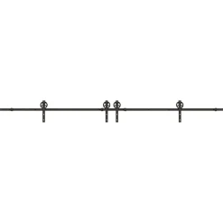 vidaXL Doos met onderdelen voor schuifdeur 366 cm staal zwart