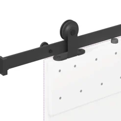 vidaXL Doos met onderdelen voor schuifdeur 213,5 cm staal zwart