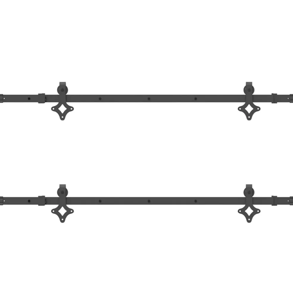 vidaXL Doos met onderdelen voor schuifdeur 152,5 cm staal zwart