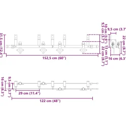 vidaXL Doos met onderdelen voor schuifdeur 152,5 cm staal zwart