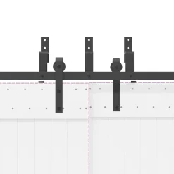 vidaXL Doos met onderdelen voor schuifdeur 152,5 cm staal zwart