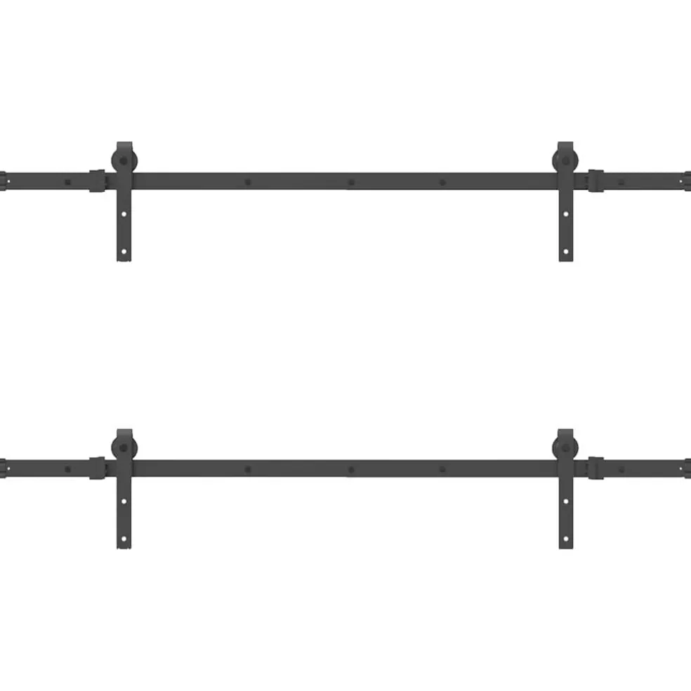 vidaXL Doos met onderdelen voor schuifdeur 152,5 cm staal zwart
