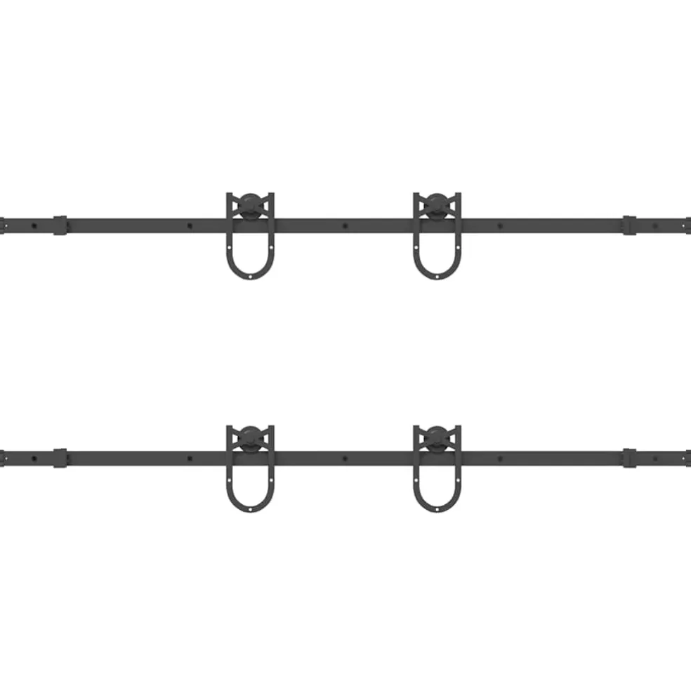 vidaXL Doos met onderdelen voor schuifdeur 183 cm staal zwart