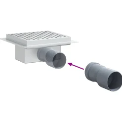 vidaXL Dot doucheafvoer Zilver 15 x 15 cm Roestvrij staal 304
