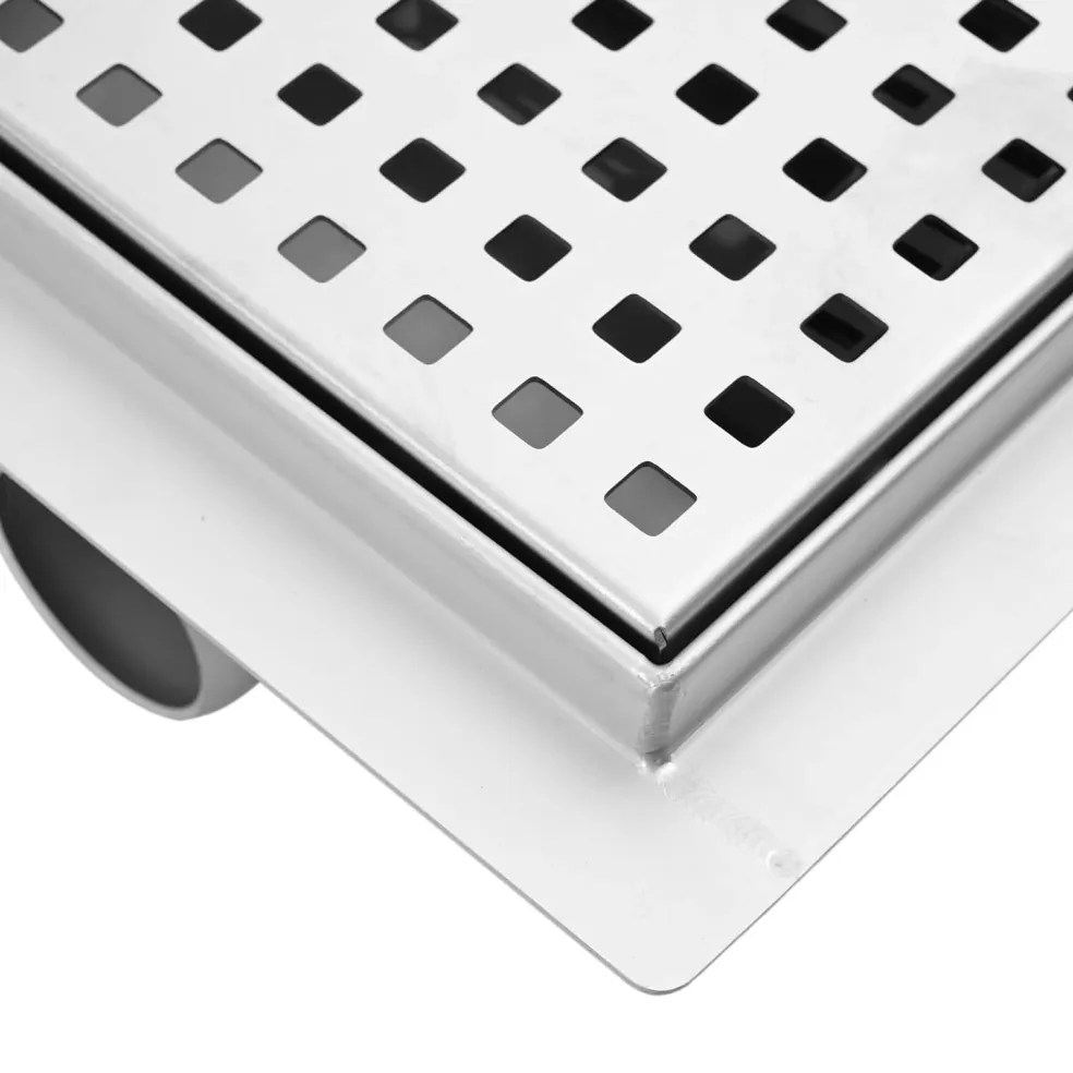 vidaXL Dot doucheafvoer Zilver 15 x 15 cm Roestvrij staal 304