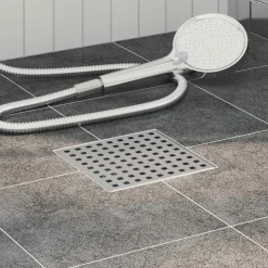 vidaXL Dot doucheafvoer Zilver 15 x 15 cm Roestvrij staal 304