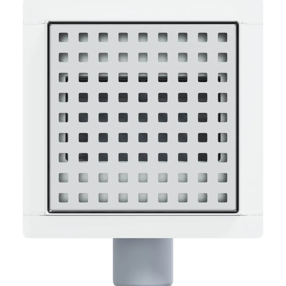 vidaXL Dot doucheafvoer Zilver 15 x 15 cm Roestvrij staal 304