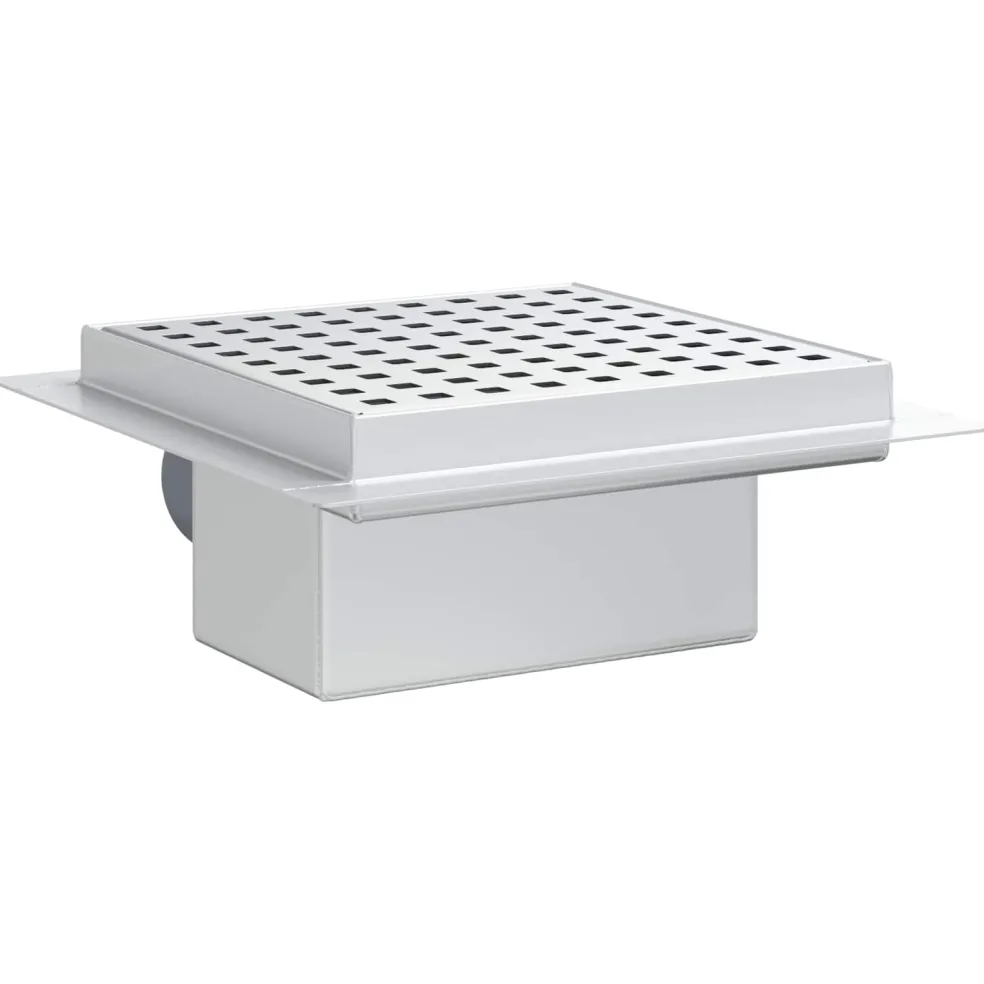 vidaXL Dot doucheafvoer Zilver 15 x 15 cm Roestvrij staal 304