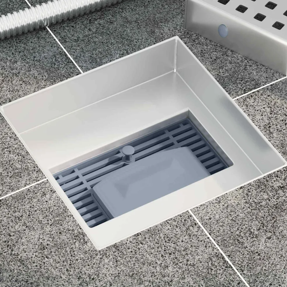 vidaXL Dot doucheafvoer Zilver 15 x 15 cm Roestvrij staal 304