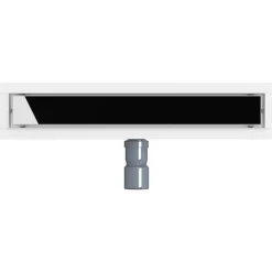 vidaXL Doucheafvoer Glasdeksel met 360° Sifon Zwart 50 cm