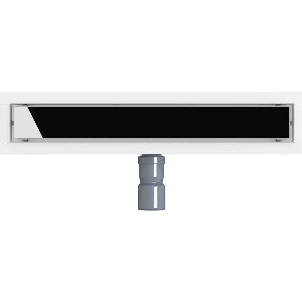 vidaXL Doucheafvoer Glasdeksel met 360° Sifon Zwart 50 cm