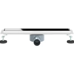 vidaXL Doucheafvoer Glasdeksel met 360° Sifon Zwart 50 cm