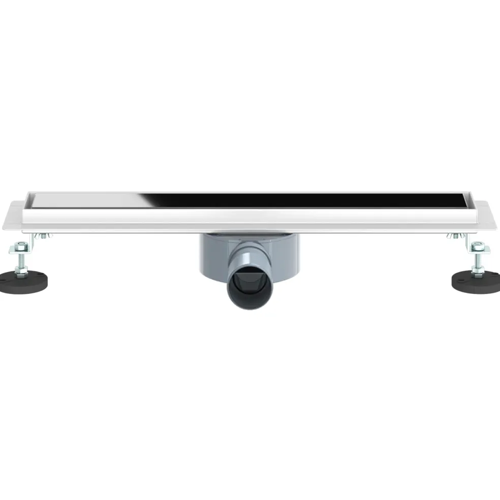 vidaXL Doucheafvoer Glasdeksel met 360° Sifon Zwart 50 cm