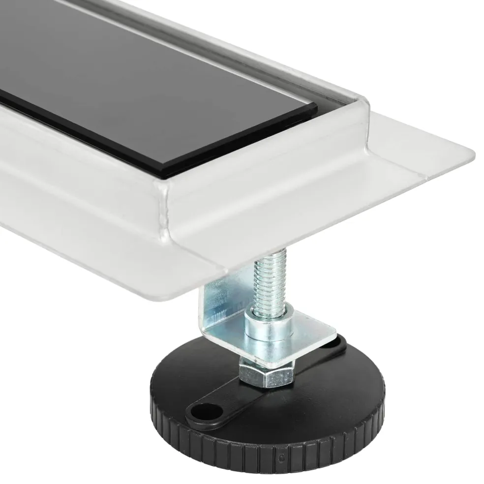 vidaXL Doucheafvoer Glasdeksel met 360° Sifon Zwart 50 cm