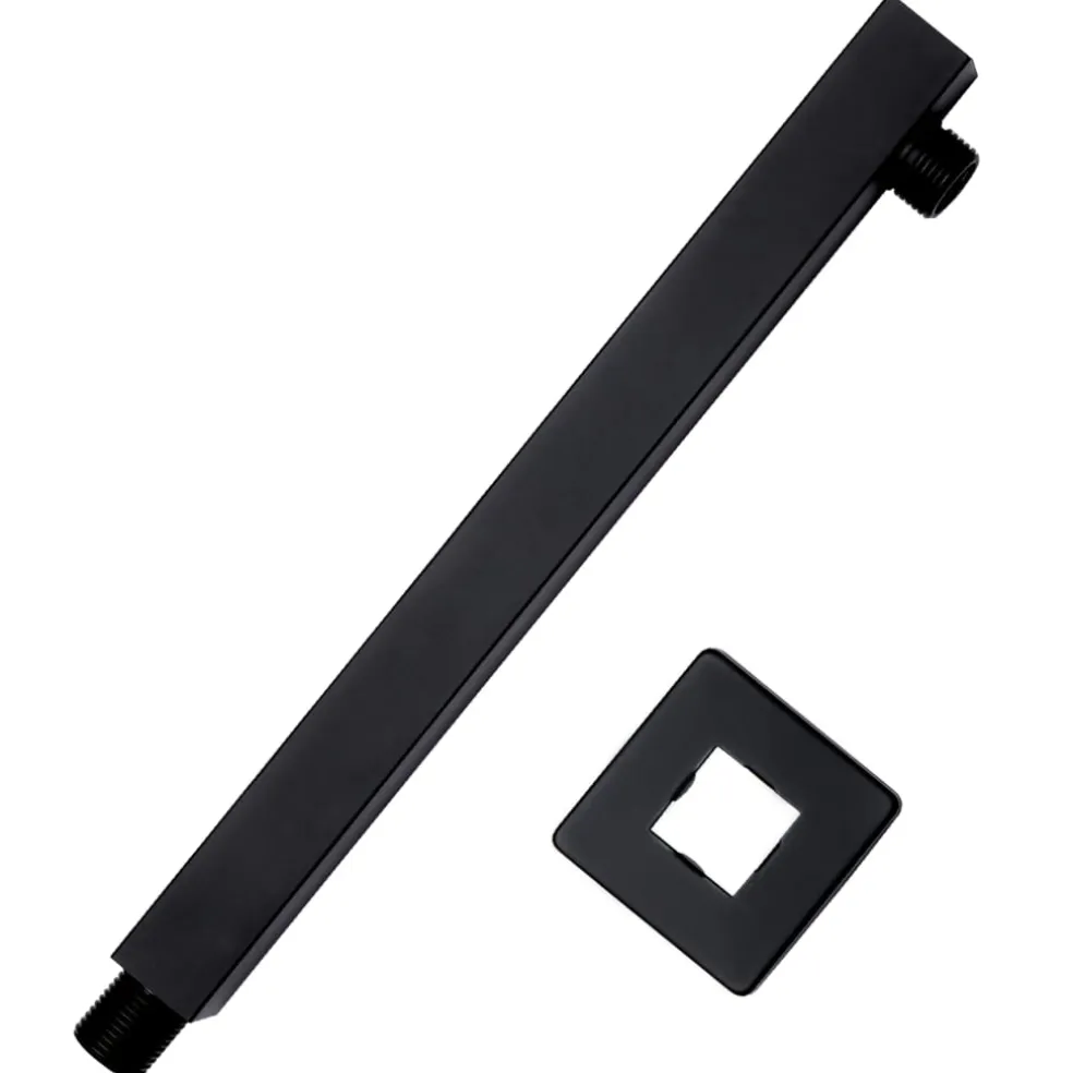 vidaXL Douchearm vierkant 30 cm roestvrij staal 201 zwart