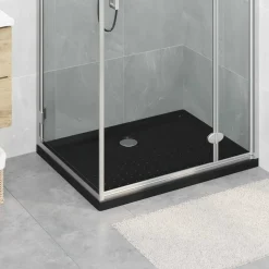 vidaXL Douche Basis Tray met Dots 90 x 70 x 4 cm ABS Zwart